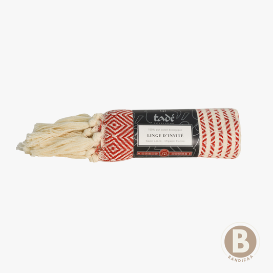 Tadé Gastendoek Rood – 100% Biologisch Katoen – 30x50 cm